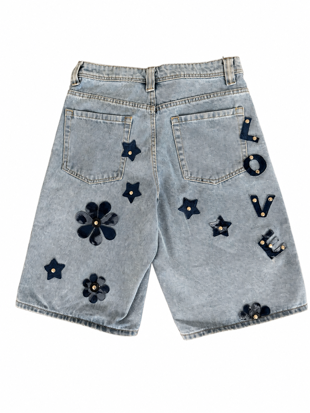Scared Society Feeling Blue denim shorts
